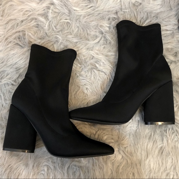 Fashion Nova Sock Block Heel Booties Size 9 - Picture 11 of 11